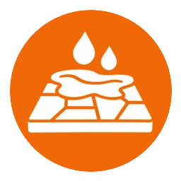 Icono de encharcamientos y problemas de drenaje en pavimento exterior