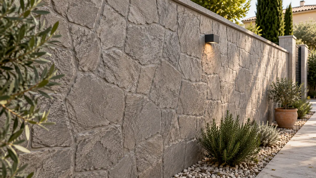 Hormigón impreso en muros y paredes con acabado decorativo continuo de hormigón impreso vertical